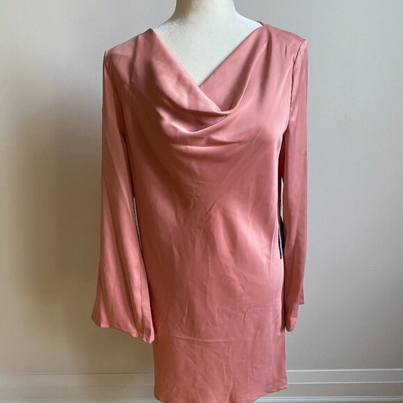 WAYF BNWT "Lexie" Cowl Neck Pink Dress Sz Small - Picture 3 of 9